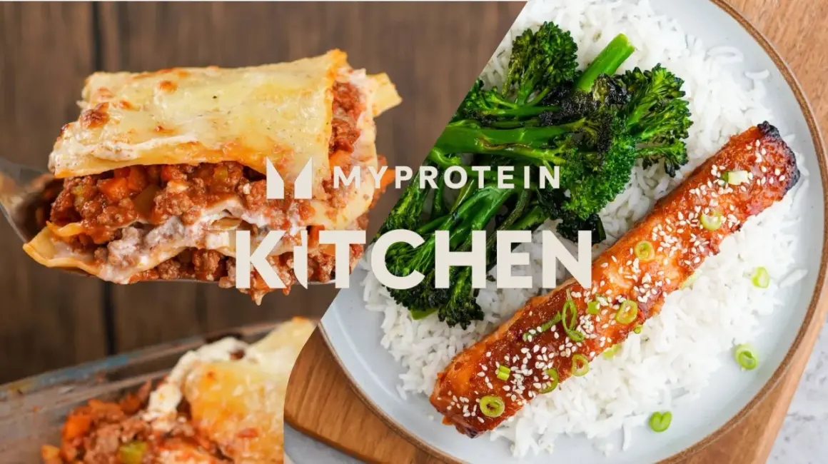 Lasagne und Lachs mit Reis und Brokkoli – leckere proteinreiche Rezepte aus der Myprotein Kitchen.